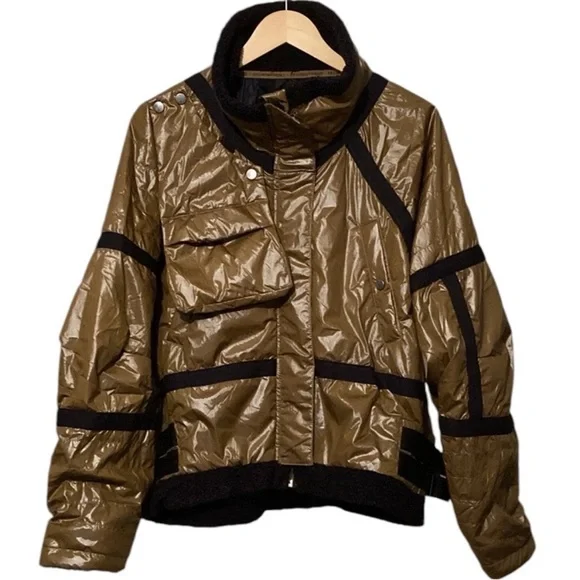 NWT Free People Vagabond Gold Bomber Jacket - Picture 6 of 13